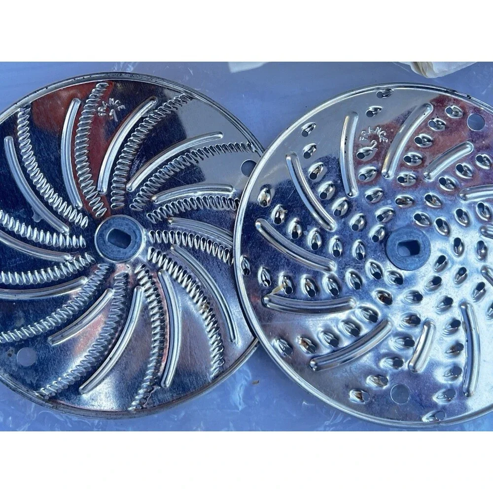 Vintage Mouli Julienne 445 Rotary Grater Slicer 5 Discs Box Made France Complete